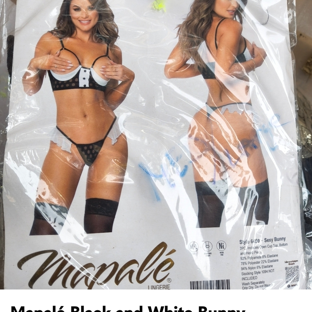 Mapalé Black and White Bunny Bra Set
